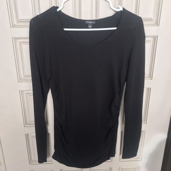 Ann Taylor Sweater SzS Lt Weight Ruched Sides Long Sleeves Tunic Length Used - Picture 6 of 11